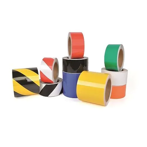 belijning , vloertape, hoogglans-belijning, goed-zichtbare-belijning, vloermarkering, belijning-cleanroom, gele-tape