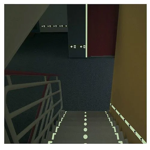 fluorescerende-belijning-trap, vluchtweg-markering, markering-trap, markering-vluchtweg, glow-in-the-dark