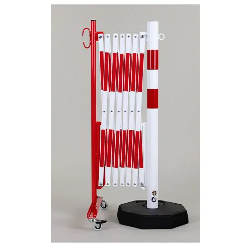 harmonicahek met mobiele paal,harmonicahek met losse paal,harmonicahek met losse paal,M-Rack,magazijn veiligheid,magazijninrichting