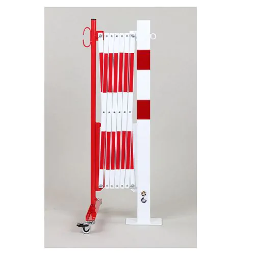 harmonicahek-met-paal, montagepaal-en-harmonicahek, harmonica, afzethek,, Magazijnoplossingen, magazijninrichting, magazijn-veiligheid