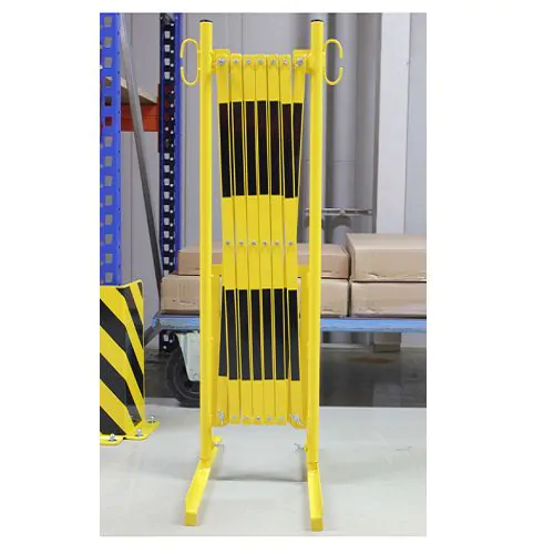 harmonicahek,harmonicahek op wieltjes,uittrekhek,rood wit hek,geel zwarte afzetting