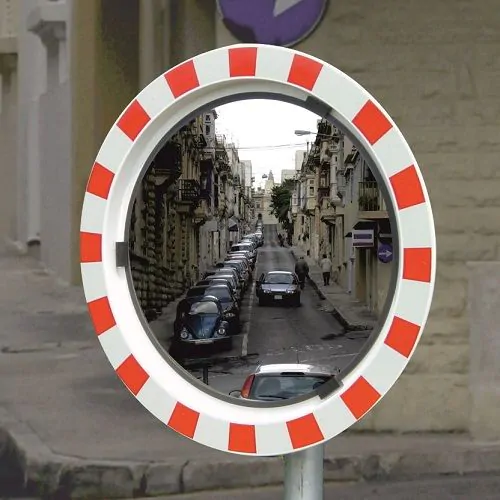 verkeersspiegel-acryl, verkeersspiegel-met-rood-witte-rand
