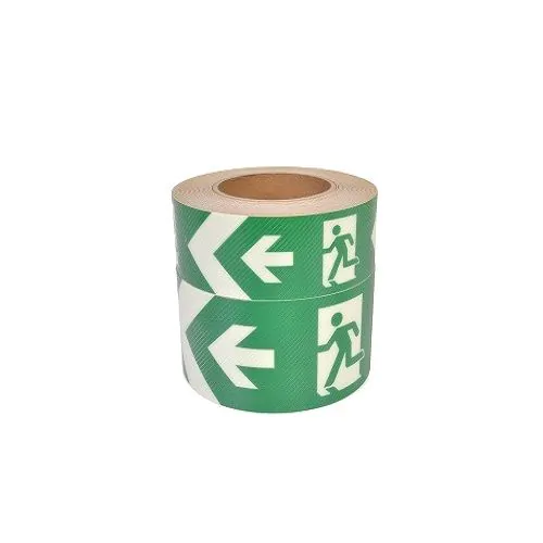 vluchtweg-tape, markering-vluchtweg, fluorescerende-tape, glow-in-the-dark-belijning, Magazijnoplossingen